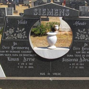 SIEMENS Louis Arrie 1911-1985 &amp; Susanna Adriana 1914-1995