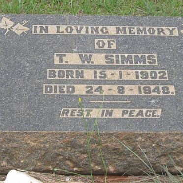 SIMMS T.W. 1902-1948