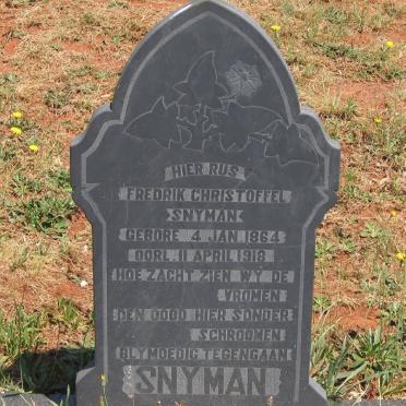SNYMAN Fredrik Christoffel 1864-1918