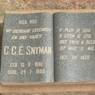 SNYMAN G.C.E. 1881-1960