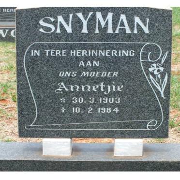 SNYMAN Annetjie 1903-1984