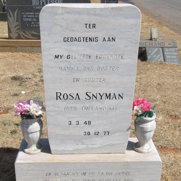 SNYMAN Rosa nee ORLANDINI 1948-1977