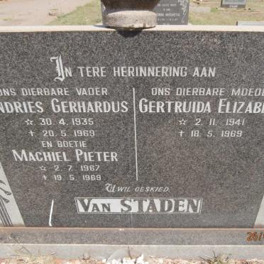 STADEN Andries Gerhardus, van 1935-1969 &amp; Gertruida Elizabeth 1941-1969 :: VAN STADEN Machiel Pieter 1967-1969