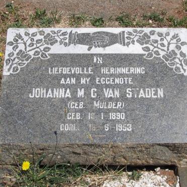 STADEN Johanna M.C., van nee MULDER 1890-1953