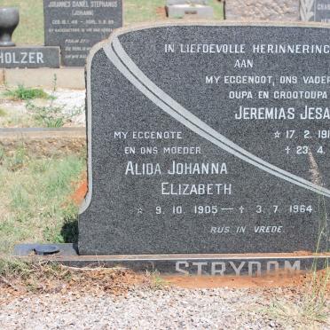 STRYDOM Jeremias Jesaias 1916-1991 &amp; Alida Johanna Elizabeth 1905-1964