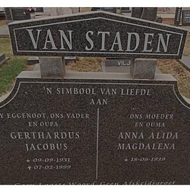STADEN Gerthardus Jacobus, van 1931-1999 &amp; Anna Alida Magdalena 1939-