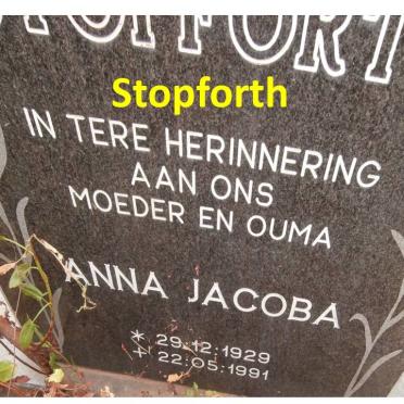 STOPFORTH Anna Jacoba 1929-1991