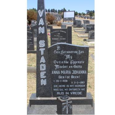 STADEN Anna Maria Johanna, van nee DE BEER 1938-1983
