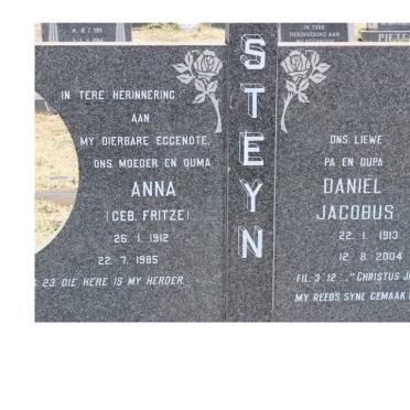 STEYN Daniël Jacobus 1913-2004 &amp; Anna FRITZE 1912-1985