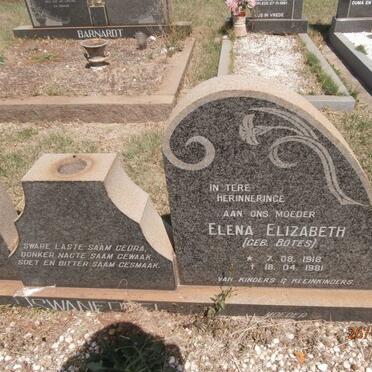 SWANEPOEL Elena Elizabeth nee BOTES 1918-1981