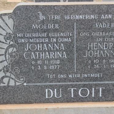 TOIT Hendrik Johannes, du 1913-1984 &amp; Johanna Catharina 1918-1977
