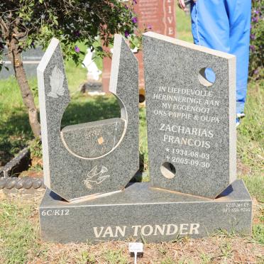 TONDER Zacharias Francois, van 1934-2005