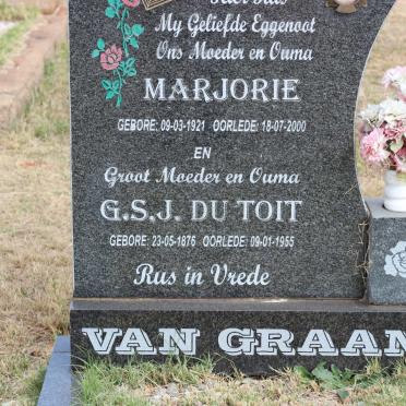 TOIT G.S.J., du 1876-1955 :: VAN GRAAN Marjorie 1921-2000