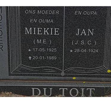 TOIT J.S.C., du 1924- &amp; M.E. 1925-1989