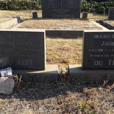 TOIT Jacob P., du 1891-1974 &amp; Magrietha H.C. 1895-1970