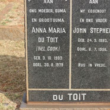 TOIT John Stephen, du 1883-1956 &amp; Anna Maria voorheen NEL nee COOK 1903-1979