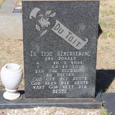 TOIT Donald, du 1934-1975