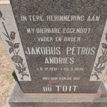 TOIT Jakobus Petrus Andries, du 1931-1975