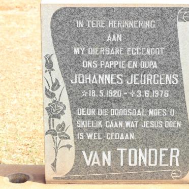 TONDER Johannes Jeurgens, van 1920-1976