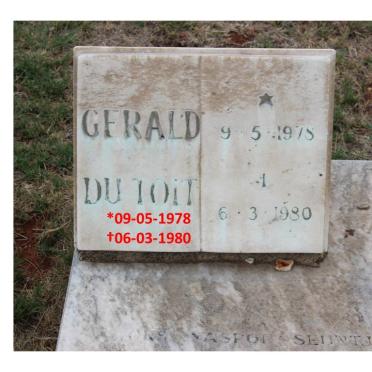 TOIT Gerald, du 1978-1980