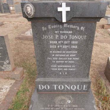TONQUE Jose P., do 1900-1956 &amp; Julia 1917-1989