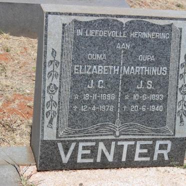 VENTER Marthinus J.S. 1893-1940 &amp; Elizabeth J.C. 1896-1978
