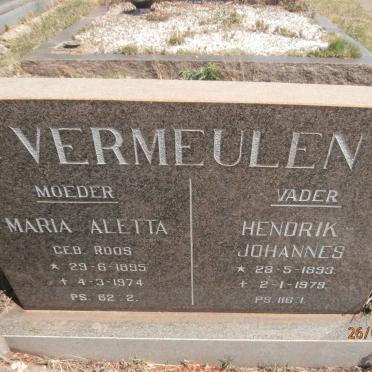 VERMEULEN Hendrik Johannes 1893-1979 &amp; Maria Aletta ROOS 1895-1974