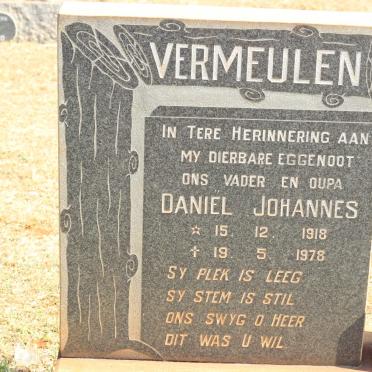 VERMEULEN Daniël Johannes 1918-1978