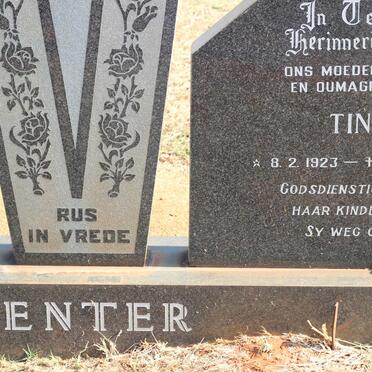 VENTER Jacobus Marthinus Christoffel 1921-1981 &amp; Tina 1923-2009