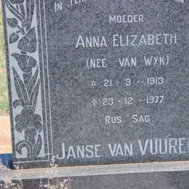 VUUREN Anna Elizabeth, Janse van nee VAN WYK 1913-1977