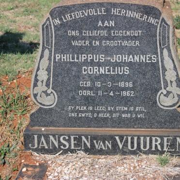 VUUREN Phillippus Johannes Cornelius, Jansen van 1896-1962
