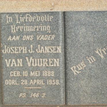 VUUREN Joseph J., Jansen van 1888-1958