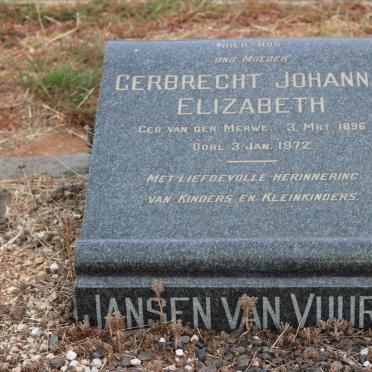 VUUREN Gerbrecht Johanna Elizabeth, Jansen van nee VAN DER MERWE 1896-1972
