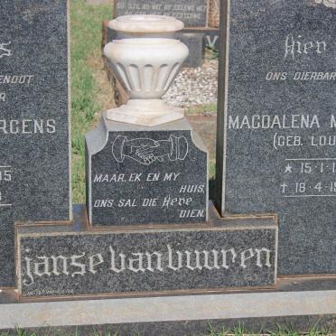VUUREN Hendrik Jurgens, Janse van 1885-1963 &amp; Magdalena Magrietha LOURENS 1890-1974