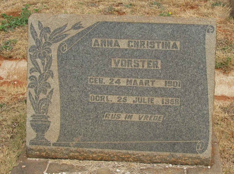 VORSTER Anna Christina 1901-1958