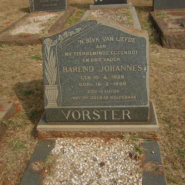 VORSTER Barend Johannes 1928-1958