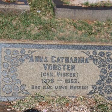 VORSTER Anna Catharina nee VISSER 1878-1962