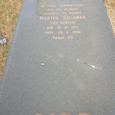 VOS Martha Susanna nee BURGER 1931-1968