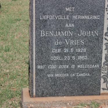 VRIES Benjamin Johan, de 1929-1963