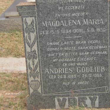 VREY Andries Godlieb 1889-1965 &amp; Magdalena Maria 1894-1950
