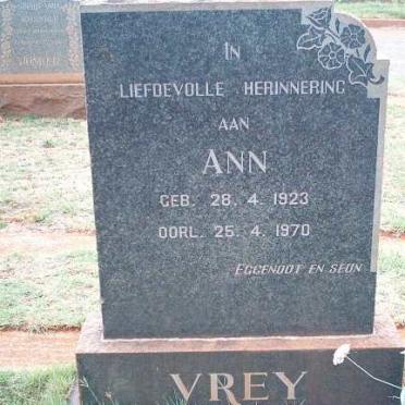 VREY Ann 1923-1970