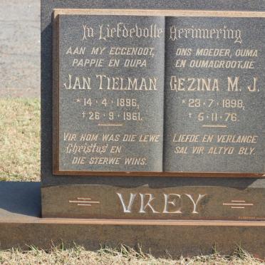 VREY Jan Tielman 1896-1961 &amp; Gezina M.J. 1898-1976