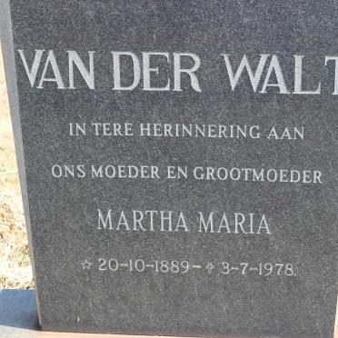 WALT Martha Maria, van der 1889-1978