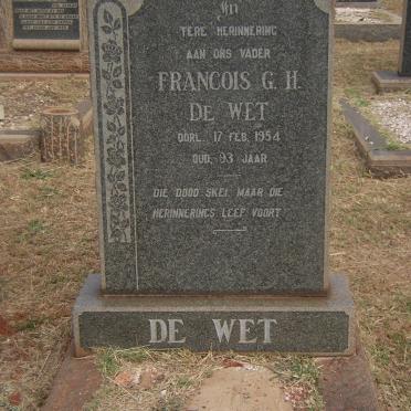 WET Francois G.H., de -1954