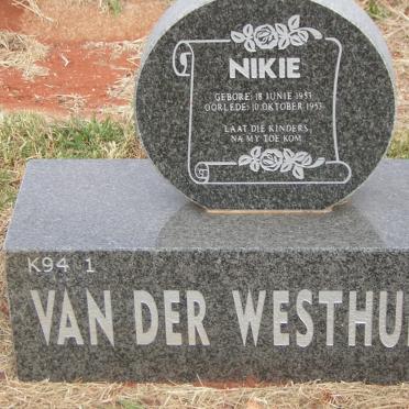 WESTHUIZEN Nikie, van der 1953-1953