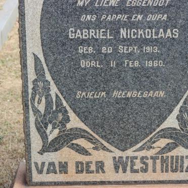 WESTHUIZEN Gabriel Nickolaas, van der 1913-1960