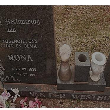 WESTHUIZEN Rona, van der 193?-1987