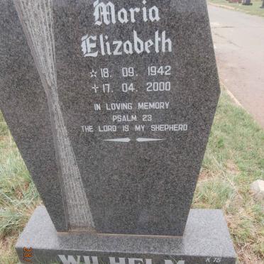 WILHELM Maria Elizabeth 1942-2000