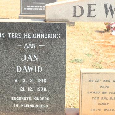WITT Jan Dawid, de 1918-1976 &amp; Anna Maria Aletta 1922-1999