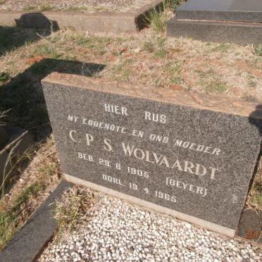 WOLVAARDT C.P.S. nee GEYER 1905-1965
